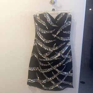 Black and Silver Retro Cocktail Dress